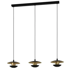 Eglo Takpendel Eglo Nuvano 3 Lampor Svart/Guld - Belysning Kundfavorit