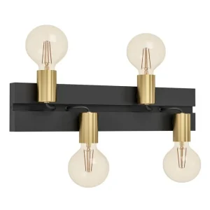 Eglo Vägglampa Eglo Macchione Svart/Mässing - Belysning Extra rabatt