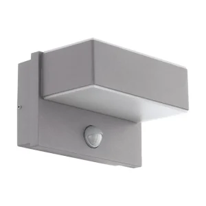 Beställ nu Eglo Vägglampa Utebelysning Eglo Azzinano med Sensor Silver/Vit - Belysning