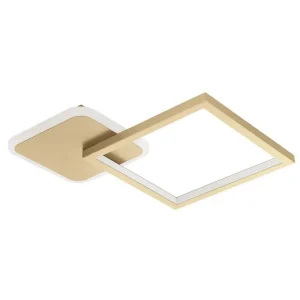 Premium Eglo Taklampa Eglo Gafares Kvadrat Guldfärgad/Vit Guld/Vit - Belysning