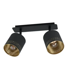 Extra rabatt Eglo Spotlight Eglo Esteperra med 2 Lampor Svart/Guld - Belysning