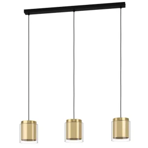 Extra rabatt Eglo Takpendel Eglo Lagunitas med 3 Lampor Svart/Guld - Belysning