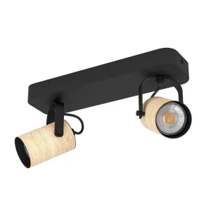 risnedsättning Eglo Spotlight Eglo Cayuca med 2 Lampor Svart/Brun - Belysning