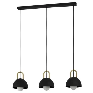 Eglo Takpendel Eglo Calmanera med 3 Lampor Svart, Mässing Svart/Mässing - Belysning Rabatt