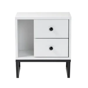 Säker betalning Sonali Sängbord 45 cm Vit/Svart - Möbler