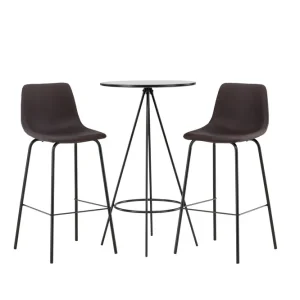 Bistro Matgrupp 60 cm Rund med 2 Alexi stolar - Möbler Outlet