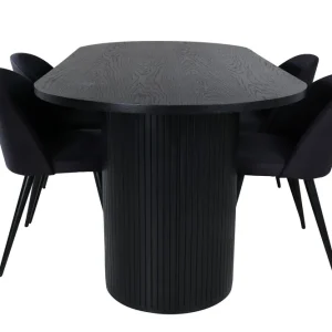 Trygg betalning Bianca Matgrupp 200 cm Oval med 4 Velvet stolar - Möbler