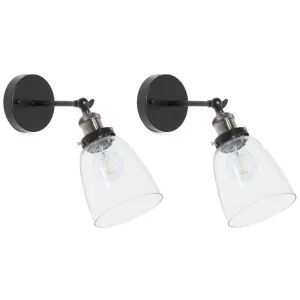 Lovataia Vägglampa 2 st E27 Svart - Belysning Reapris