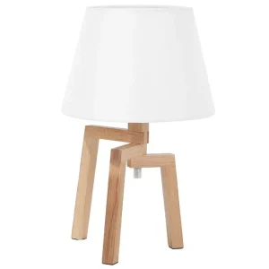 Utförsäljning Gorgona Bordslampa 42 cm E14 Ljus trä/Vit - Belysning