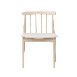 Matstol utan armstöd Peach Flora Dining Chair - Whitewash Legs / Beige Fabric Whitewash - Möbler risnedsättning