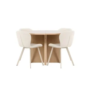 Venture Home Matgrupp Strada Runt 120/170 cm Vit med Lilja Stolar 4 st 4 st - Möbler Handla nu