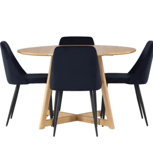 Yakidon Matgrupp 120 cm Rund med 4 Night stolar - Möbler Lågt pris