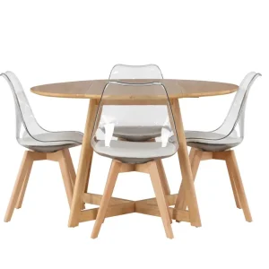 Yakidon Matgrupp 120 cm Rund med 4 Edvin stolar - Möbler Erbjudande
