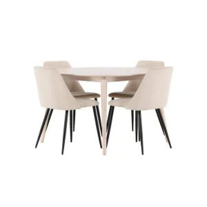 Populärt val Venture Home Matgrupp Flora Runt 120 cm Vit med 4st Night Stolar - Möbler