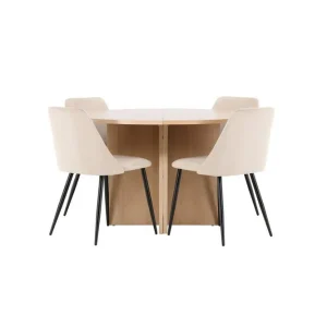 Venture Home Matgrupp Strada Runt 120/170 cm med Night Stolar 4 st 4 st - Möbler Billig