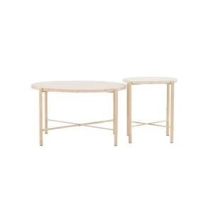Kampanjpris VIND Soffbordset VIND Sandhamn 2st Runda 70 cm/40 cm Beige - Möbler