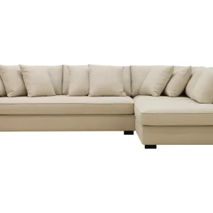 Scandinavian Choice Rossita 4-sits Högervänd L-formad Djup Schäslongsoffa med Hel dyna i Bouclé Beige - Möbler Rea