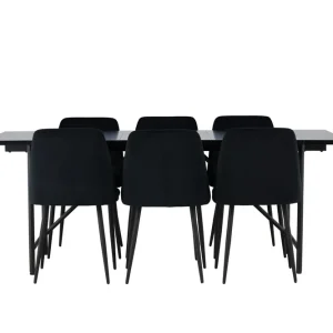 Astrid Matgrupp 200 cm Rektangulär med 6 Night stolar - Möbler Nyhet