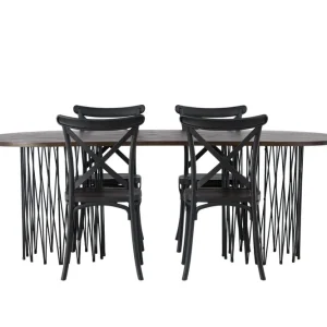 Stone Matgrupp 220 cm Oval med 4 Crosett stolar - Möbler Begränsat erbjudande