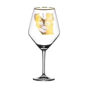Outlet Carolina Gynning Golden Butterfly Rödvinsglas 25 cm Guld - Servering & matlagning