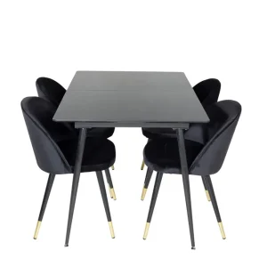 Billigare Silar Matgrupp Förlängningsbar 120 cm Rektangulär med 4 Velvet stolar - Möbler