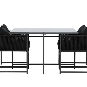 Utförsäljning Venture Home Noto Matgrupp Utomhus 4-sits Svart - Utemöbler & utemiljö