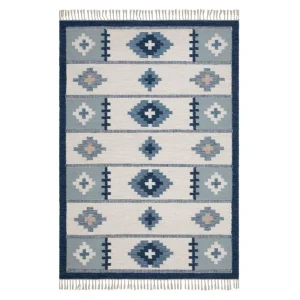 KM Home Arvika Ullmatta 240x340 cm Rektangulär Blå - Textil & mattor Begränsat erbjudande