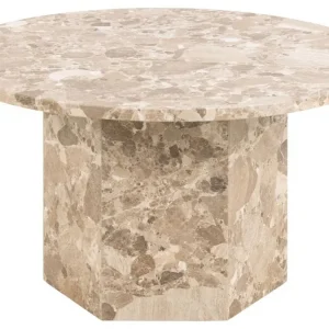 Prisa Runt Soffbord i Marmor Sten 80 cm Beige - Möbler Nedsatt pris