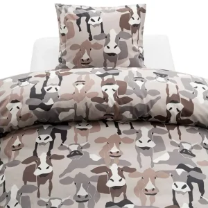 Expressleverans Påslakanset Enkelsäng 2-Dels Kossor Sand - Textil & mattor