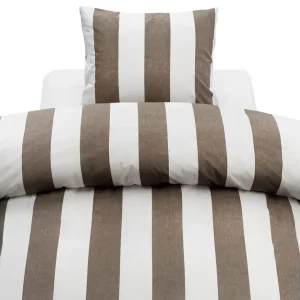 Fynd Påslakanset Enkelsäng 2-Dels Block stripe Brun - Textil & mattor