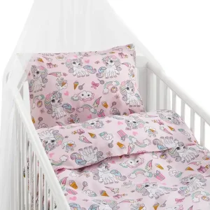 Nedsatt pris Påslakanset till Spjälsäng 2-Dels Enhörning Rosa - Textil & mattor