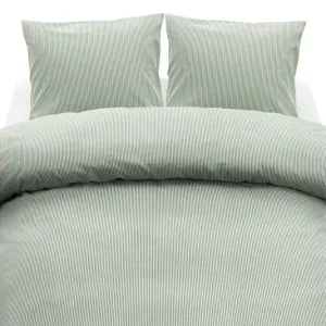 Köp nu Påslakanset Dubbelsäng 3-Dels Thelma Stripe Grön - Textil & mattor
