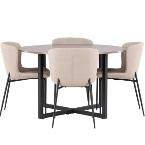 Snabb leverans Durango Matgrupp 120 cm Rund med 4 Modesto Stolar - Möbler