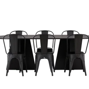 Bootcut Matbord 230x115 cm med 4 Tempe Stolar - Möbler Begränsat antal