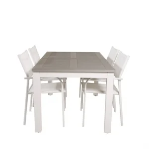 Albany Matgrupp Utomhus 150-210 cm Rektangulär med 4 Santorini Utestolar - Utemöbler Beställ idag