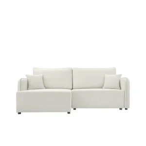 Chandru Bäddsoffa med Divan 3-sits i Plysch Beige - Möbler Endast idag