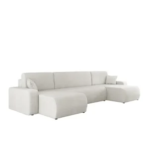 Outlet Barile Bäddsoffa Dubbeldivan 4-sits i Plysch Vit - Möbler