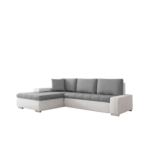 Irja Bäddsoffa med Divan 3-sits i Konstläder Vit/Grå - Möbler Begränsat antal