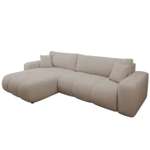 Flo Bäddsoffa med Divan 3-sits i Plysch Beige - Möbler Kampanjpris