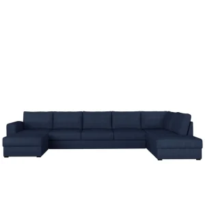 Taberk Bäddsoffa med Divan och Schäslong 5-sits i Chenille Blå - Möbler Handla nu