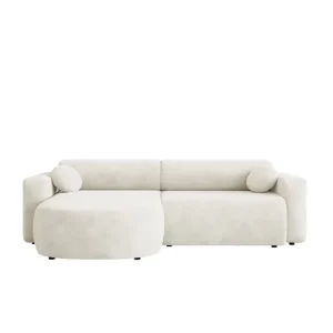 Snabb leverans Hanish Bäddsoffa med Divan 3-sits i Plysch Beige - Möbler
