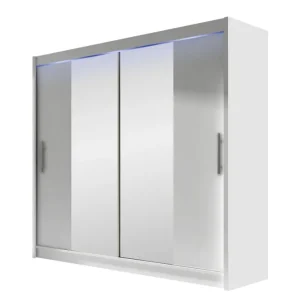 Utförsäljning Prag Garderob med Spegel 180x215 cm Vit - Förvaring