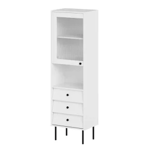 Endast idag Akilesh Vitrinskåp 52x180 cm Vit - Förvaring