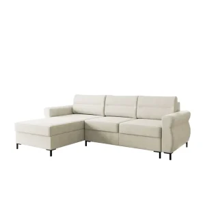 Erbjudande Busness Bäddsoffa med Divan 3-sits i Plysch Beige - Möbler