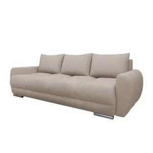 Simerly Soffa 3-sits i Plysch Beige - Möbler Handla nu
