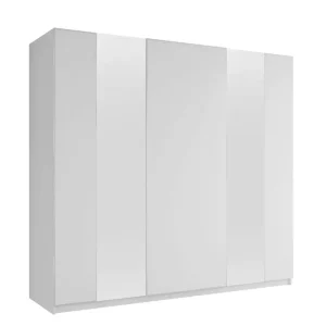 Haruna Garderob med Spegel 250x235 cm Vit - Förvaring Fynd
