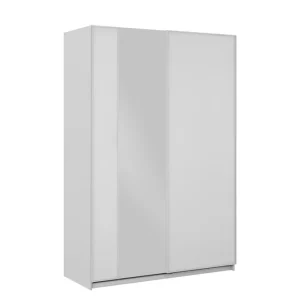 Säker betalning Haruna Garderob med Spegel 150x235 cm Vit - Förvaring