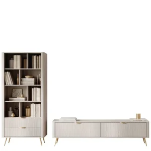 Forba Möbelset För Vardagsrum Beige - Förvaring Snabb frakt