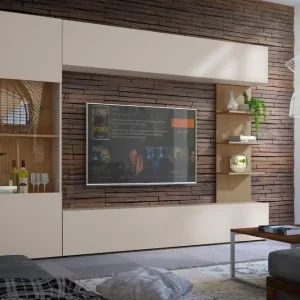 Endast denna vecka Bunda Tv-möbelset 250x30 cm Beige - Möbler
