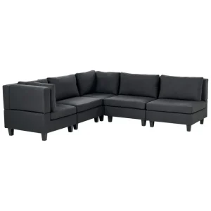 Endast idag 5-sits Hörnsoffa Unstad Svart, Högervänd, Polyester Svart, Högervänd, Polyester - Möbler